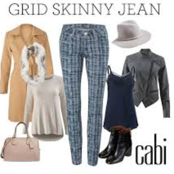 Amazing cabi Fall 2015 Grid Skinny Jean •Navy/Gray - Picture 2 of 7